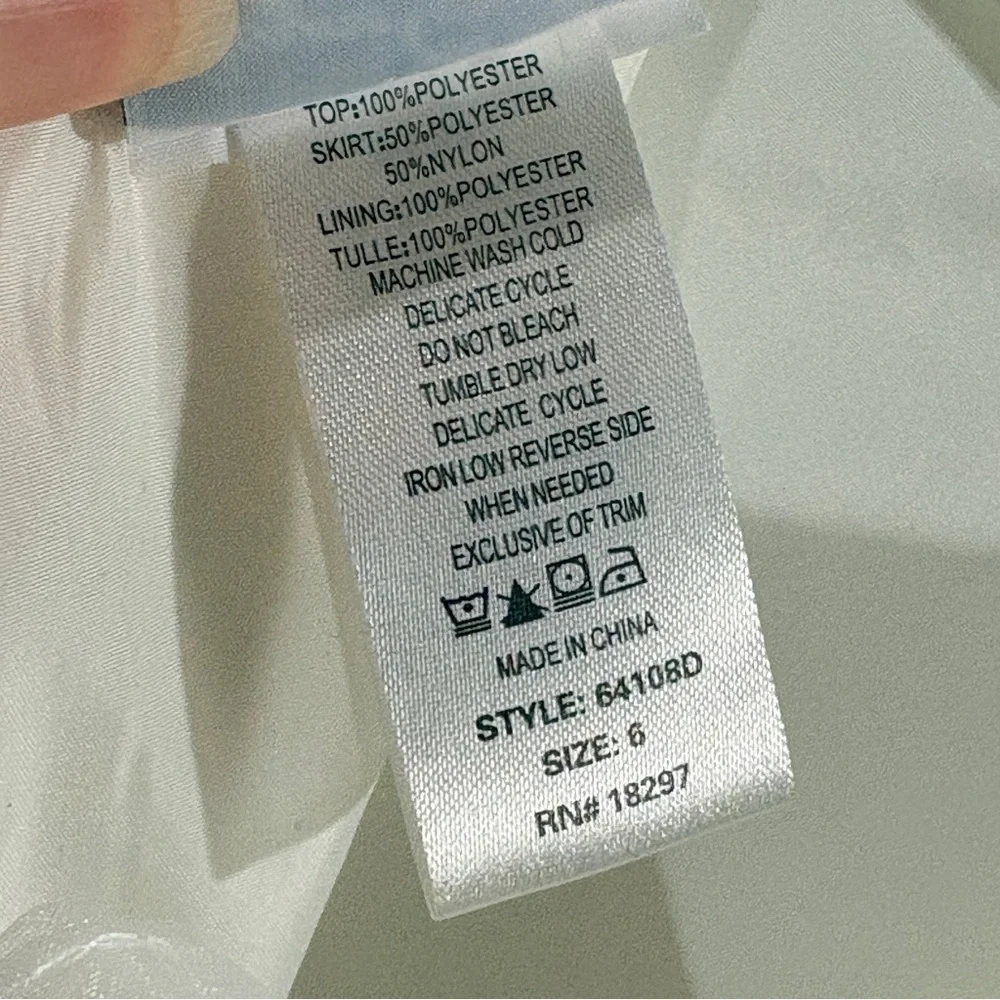 Girls Flower Girl Dress Ivory Organza Formal Holiday Size 6 Holiday Festive - Picture 7 of 8